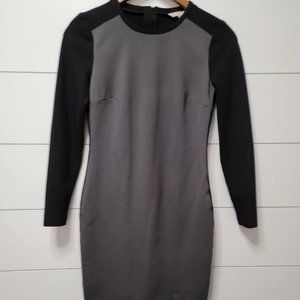 Banana Republic Black & Gray Colorblock Career Long Sleeve Dress - Size 0